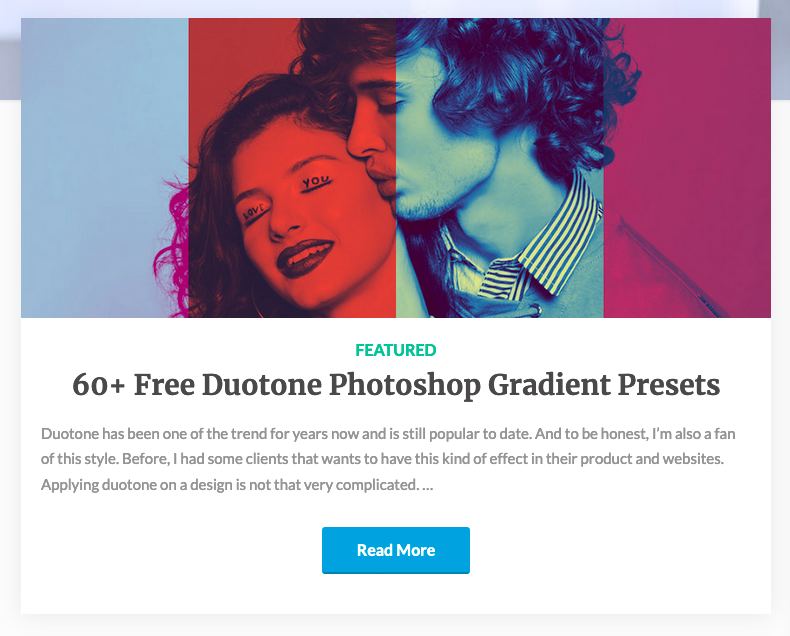 Website using a “Read More” link